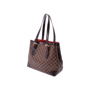 Louis Vuitton Damier Brown Leather Bag Hampstead